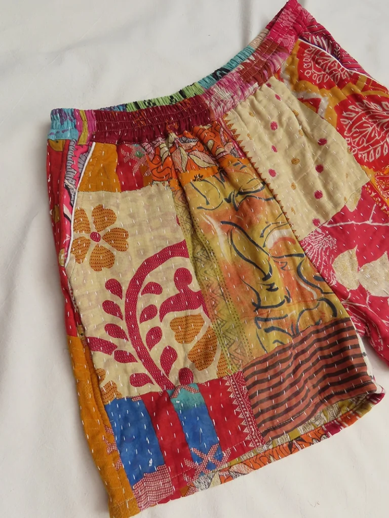 patchwork boho festival shorts