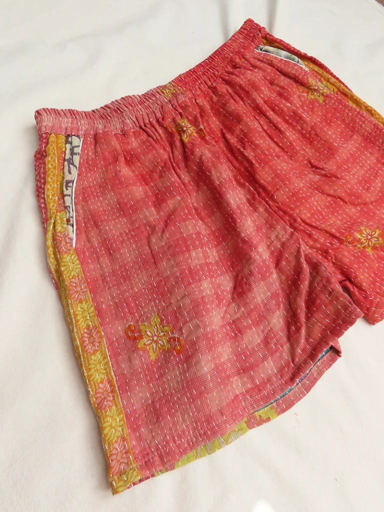 pink boho festival shorts