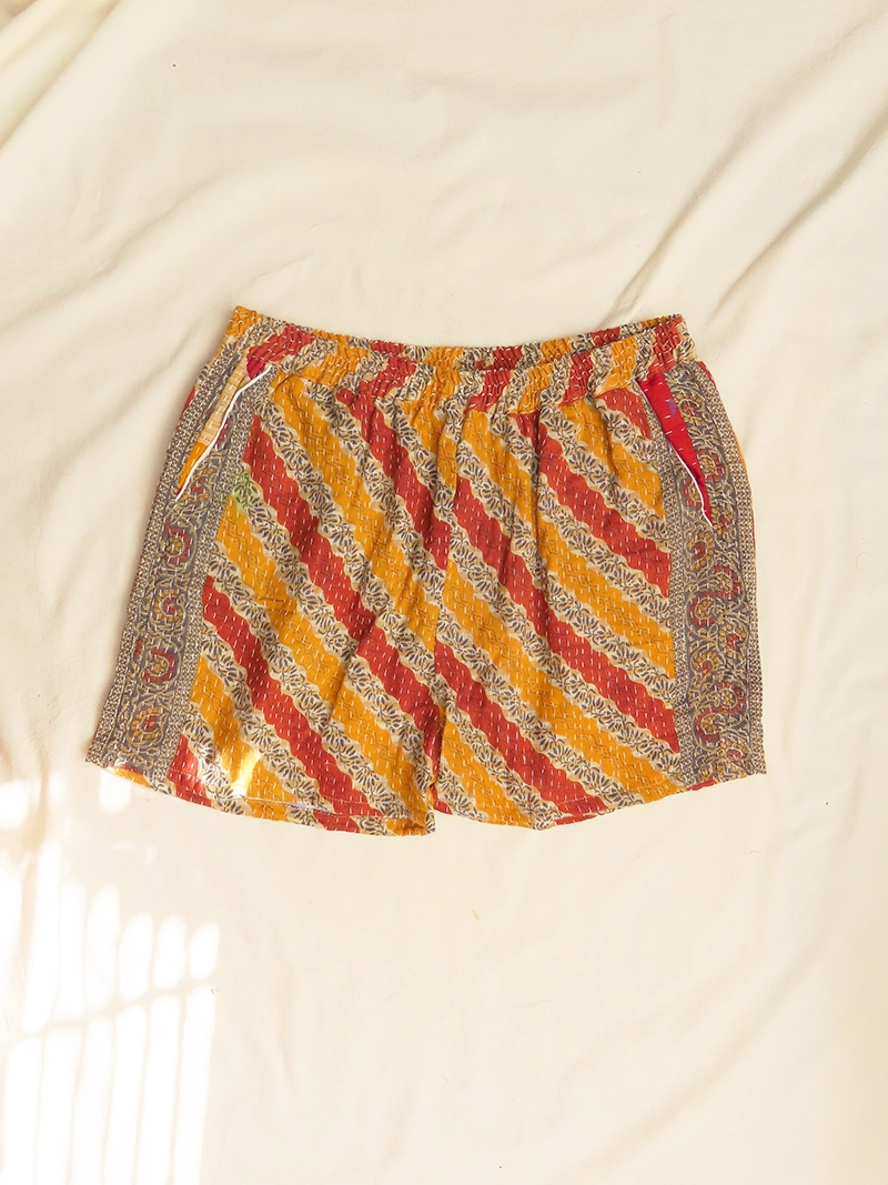 striped boho festival shorts