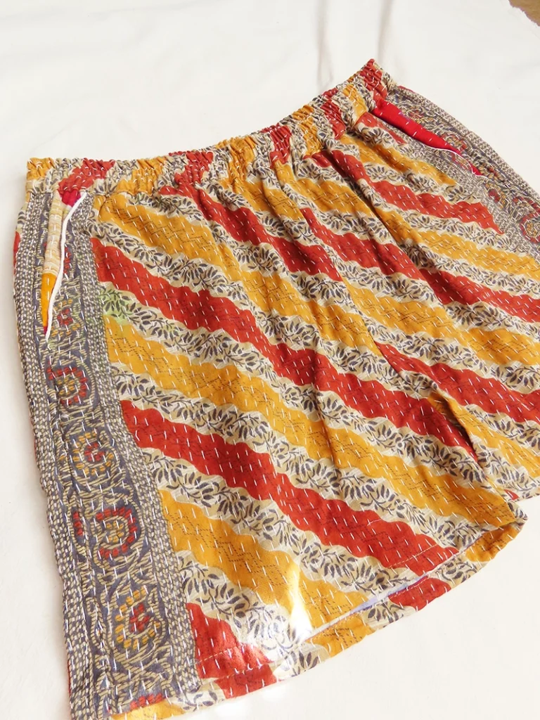 striped boho festival shorts