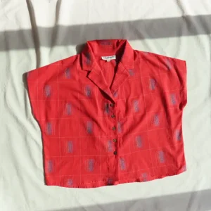 red cotton short shirt