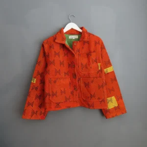 orange kantha chore jacket