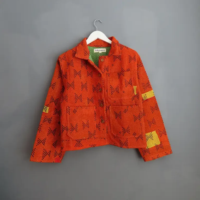 orange kantha chore jacket