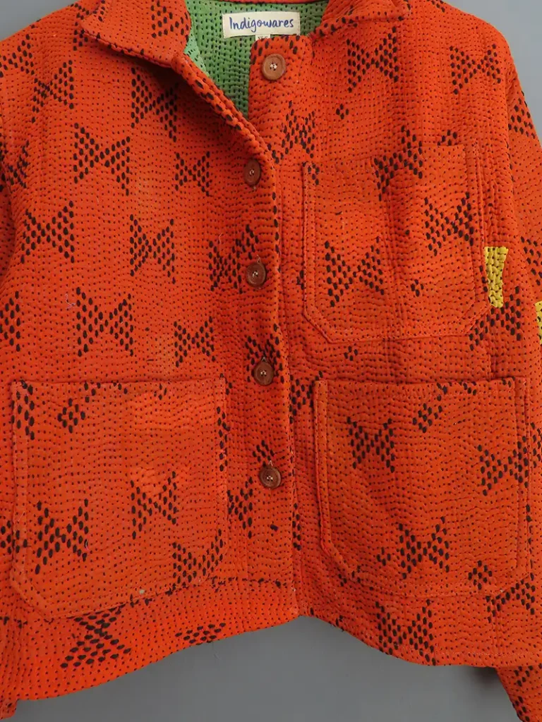 zoom in of kantha embroidery