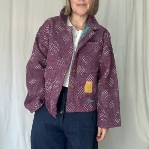 purple kantha chore jacket