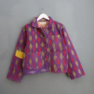 kantha stitched chore jacket