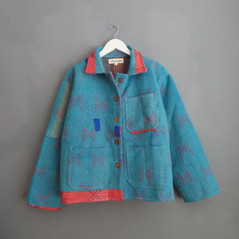 blue kantha chore jacket