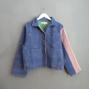 blue kantha chore jacket