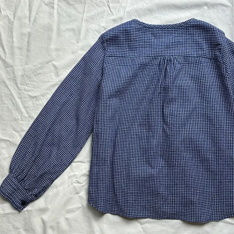 blue grid check shirt