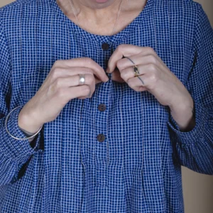 zoom in of handwoven cotton shirt