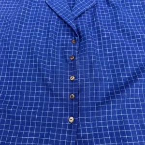 blue check short sleeve shirt