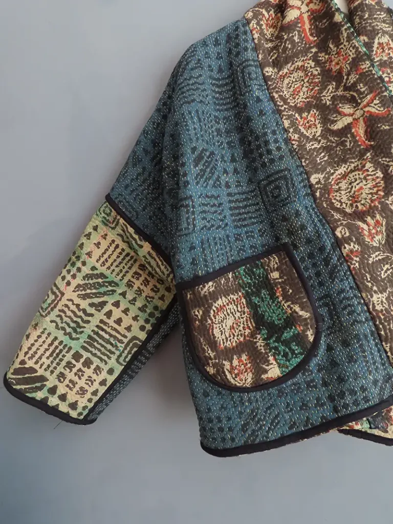 reverse side of kantha jacket