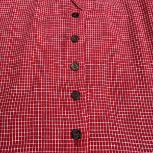 zoom in of red handwoven check