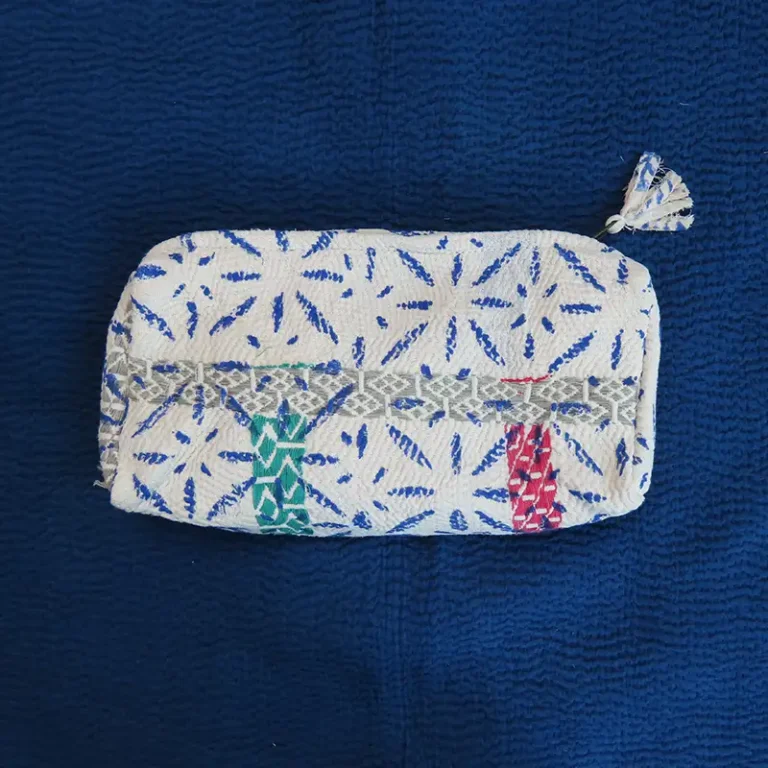 kantha stitched zipped purse