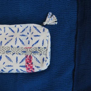 kantha stitched zipped purse
