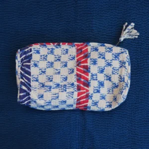 vintage kantha fabric zipped pouch