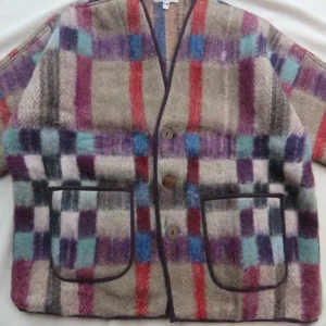zoom in on handwoven check details