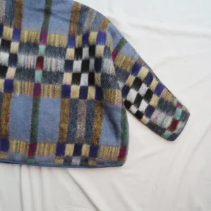 zoom in checker pattern blanket jacket