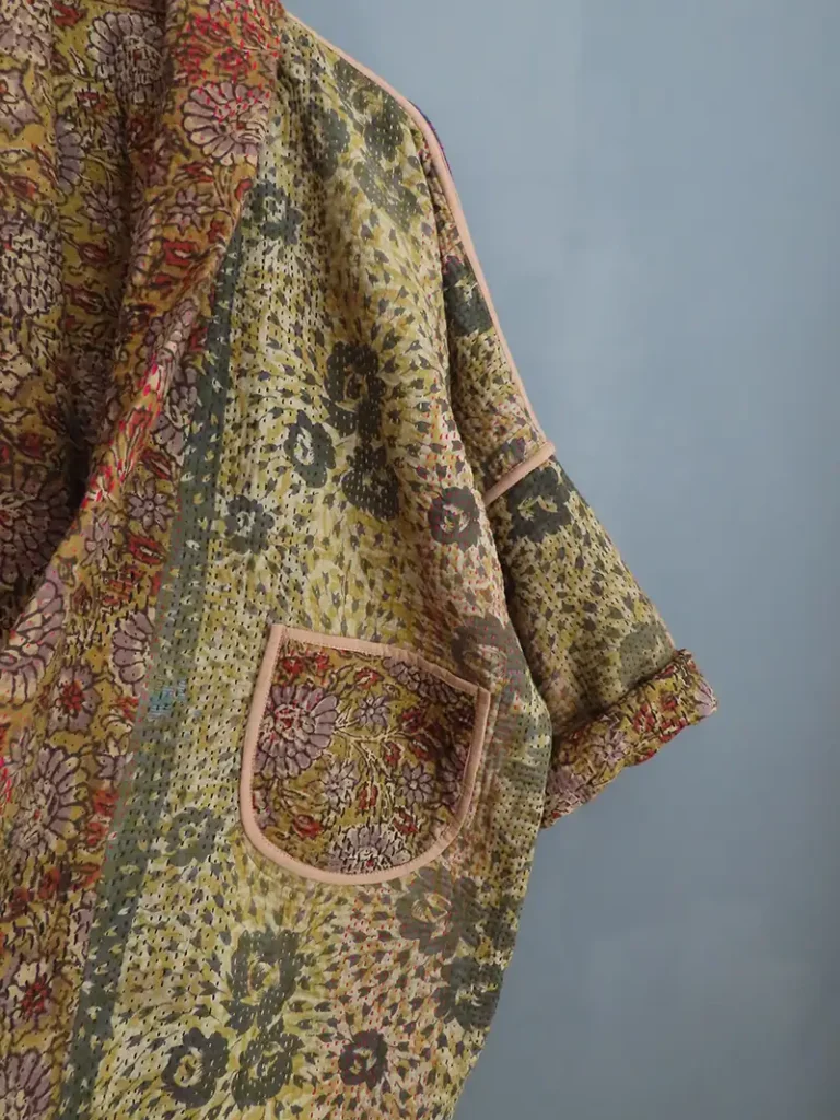 reversible indian kantha jacket