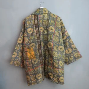 back view of long vintage jacket
