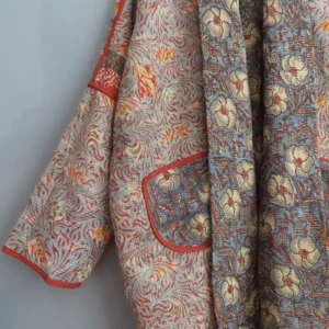 reversible kantha fabric jacket