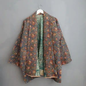 long vinatge kantha jacket