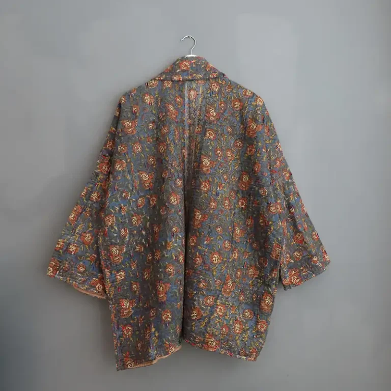 reverse side reverse side of kantha fabric jacket