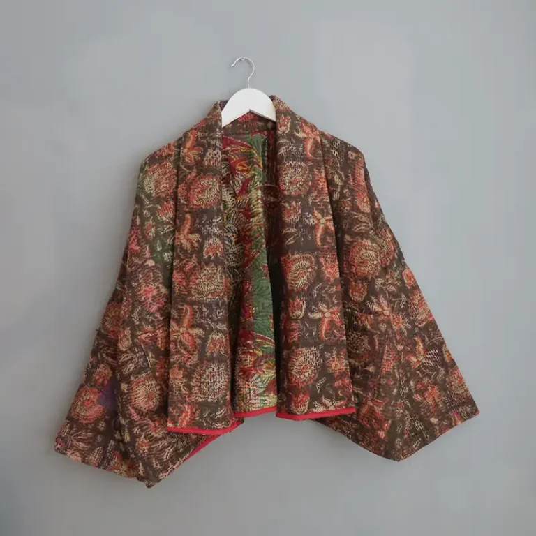 SHORT INDIAN KANTHA FABRIC JACKET