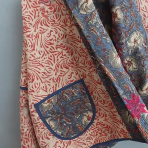 reversible kantha fabric jacket lining