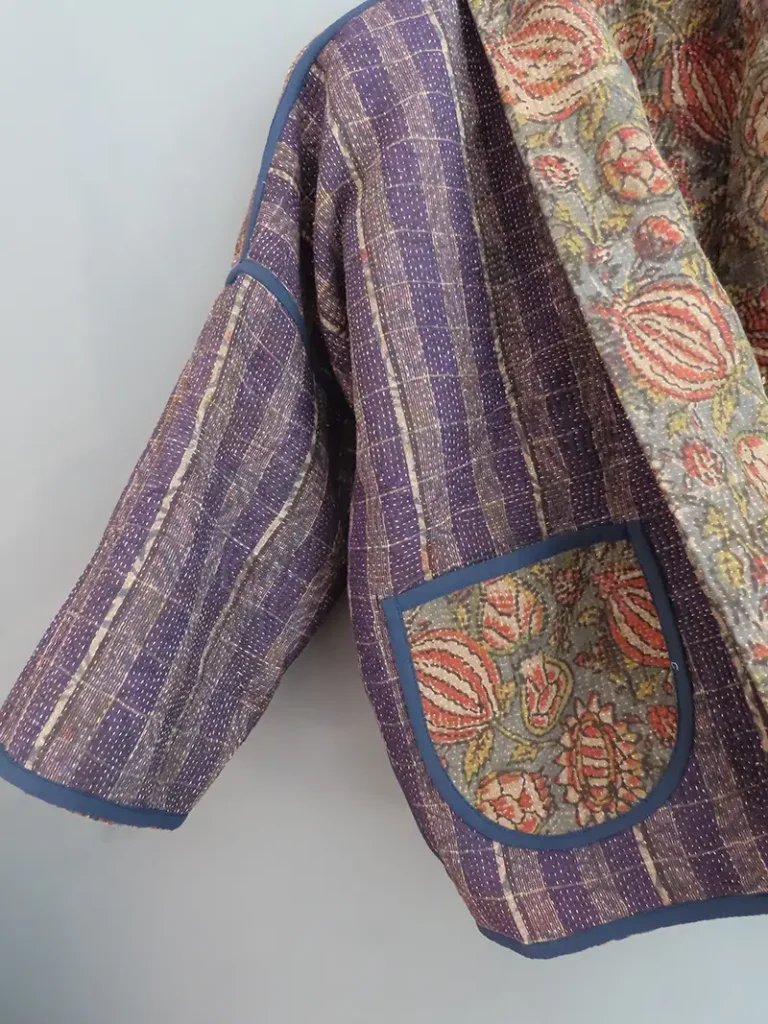 reversible kantha jacket