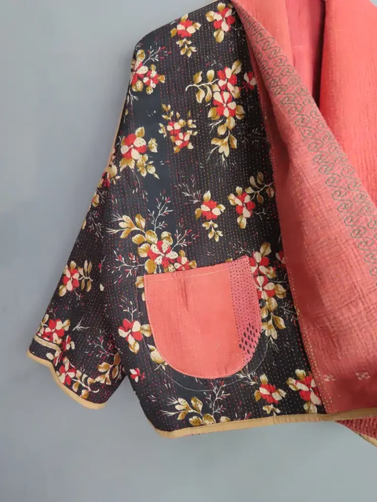 reversible kantha jacket