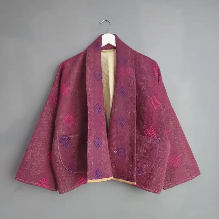 deep purple kantha stitched jackets