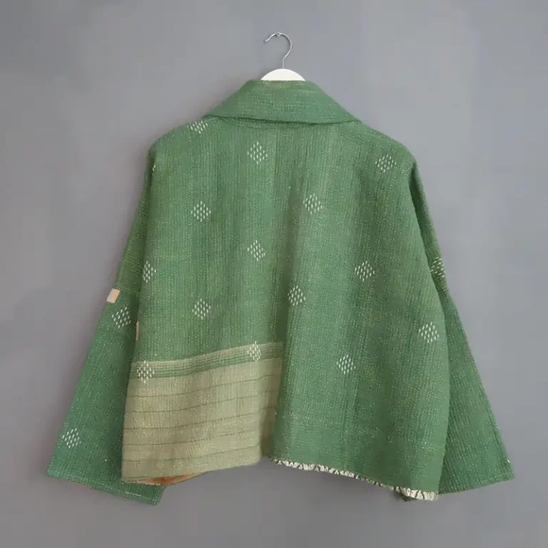 back view of kantha jacket
