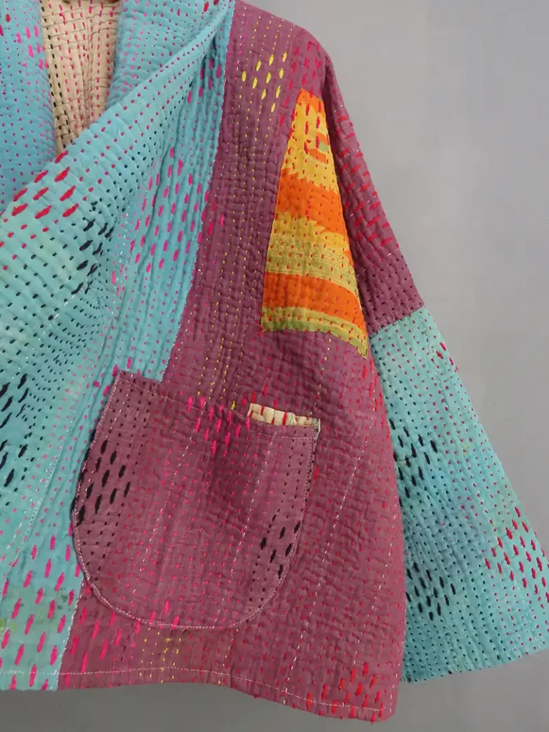 zoom in short kantha jacket
