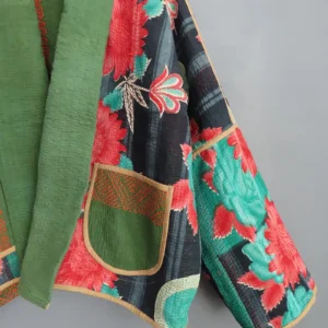reversible short kantha jacket