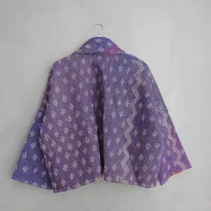 short purple kantha jacket