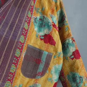 reversible short kantha jacket