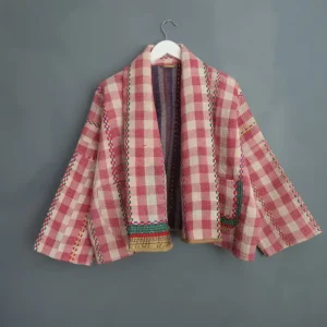 picnic check vintage kantha jacket